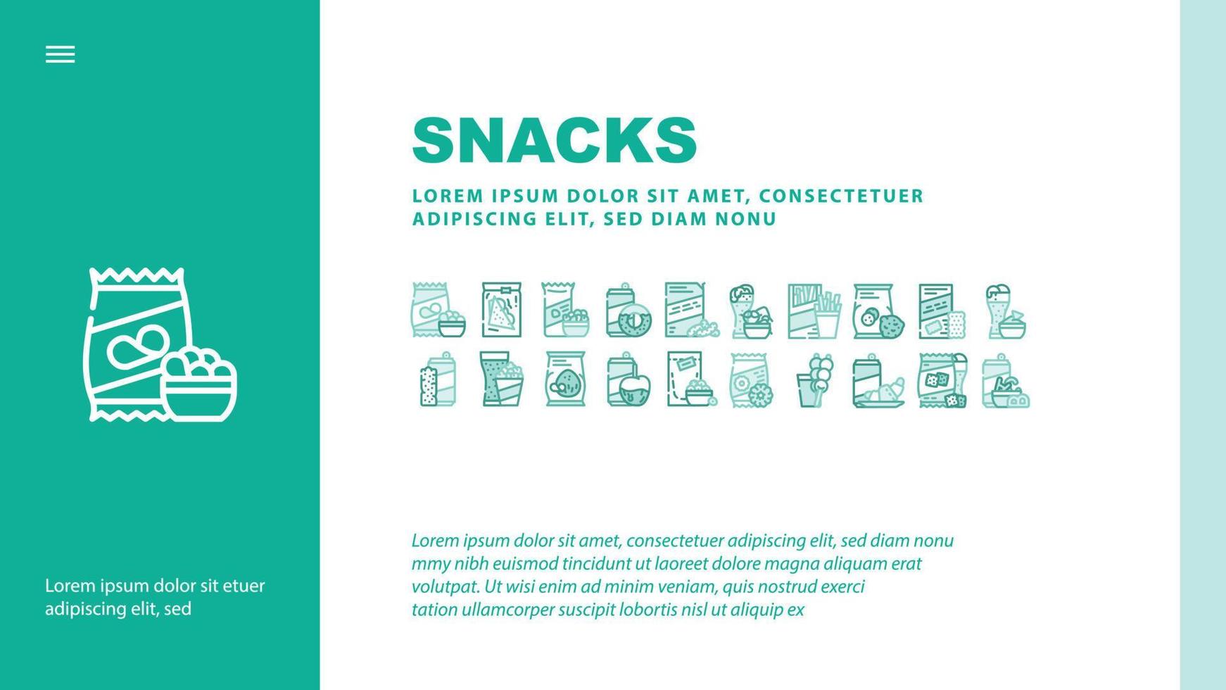 Snacks Food And Drink Landing Header Vector