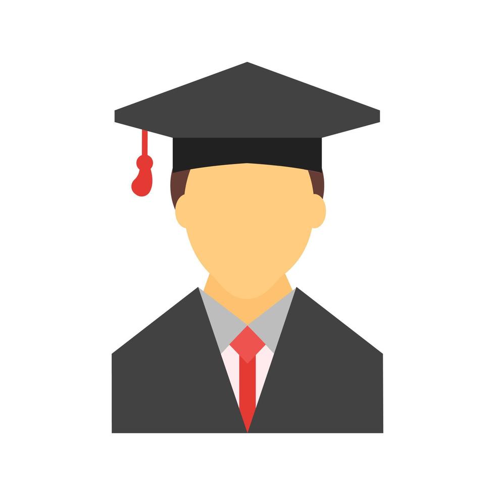 Male Student II Flat Multicolor Icon vector