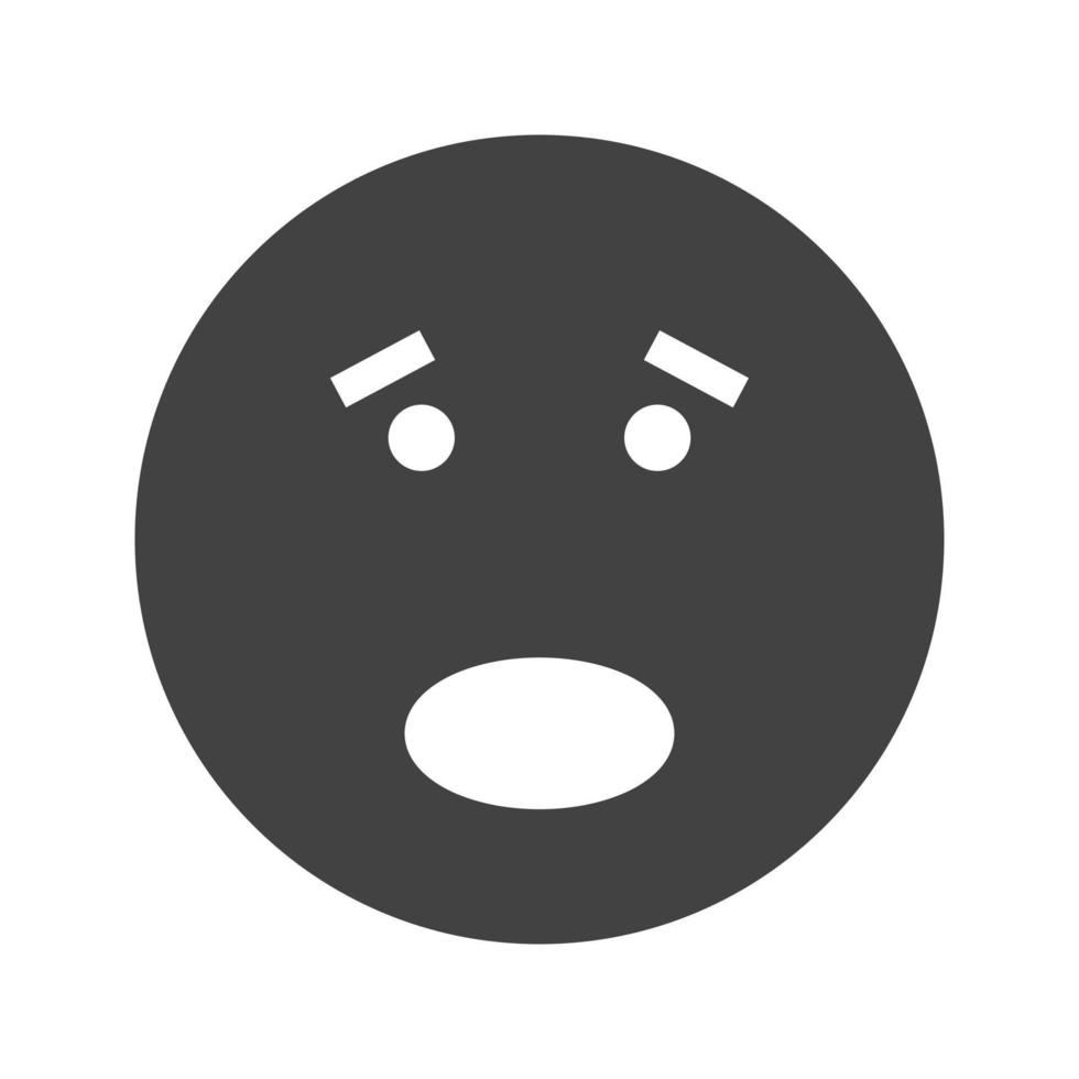 Scared Glyph Black Icon vector