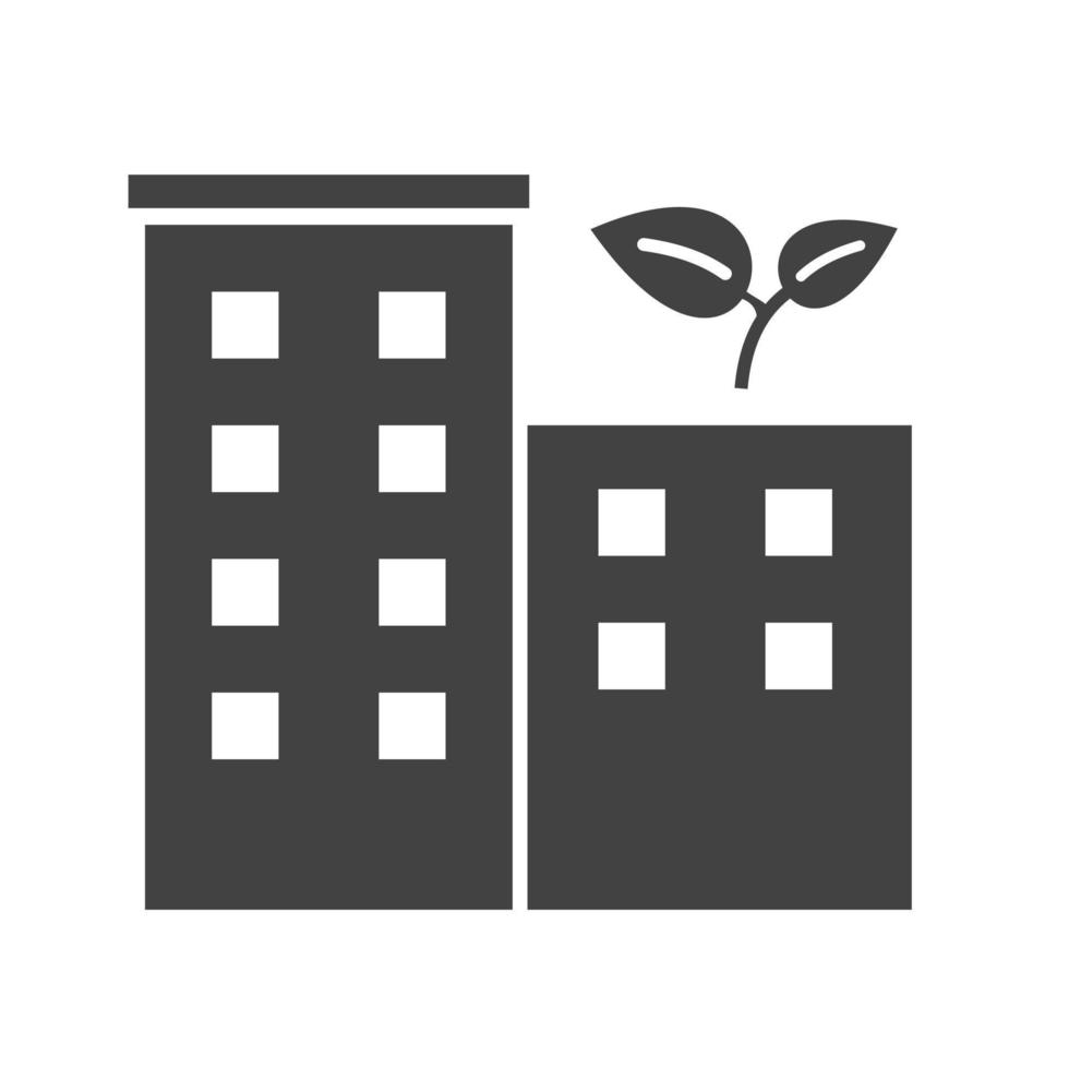 Eco friendly Building Glyph Black Icon vector