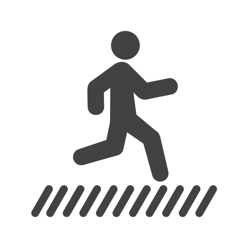 Zebra Crossing Glyph Black Icon vector