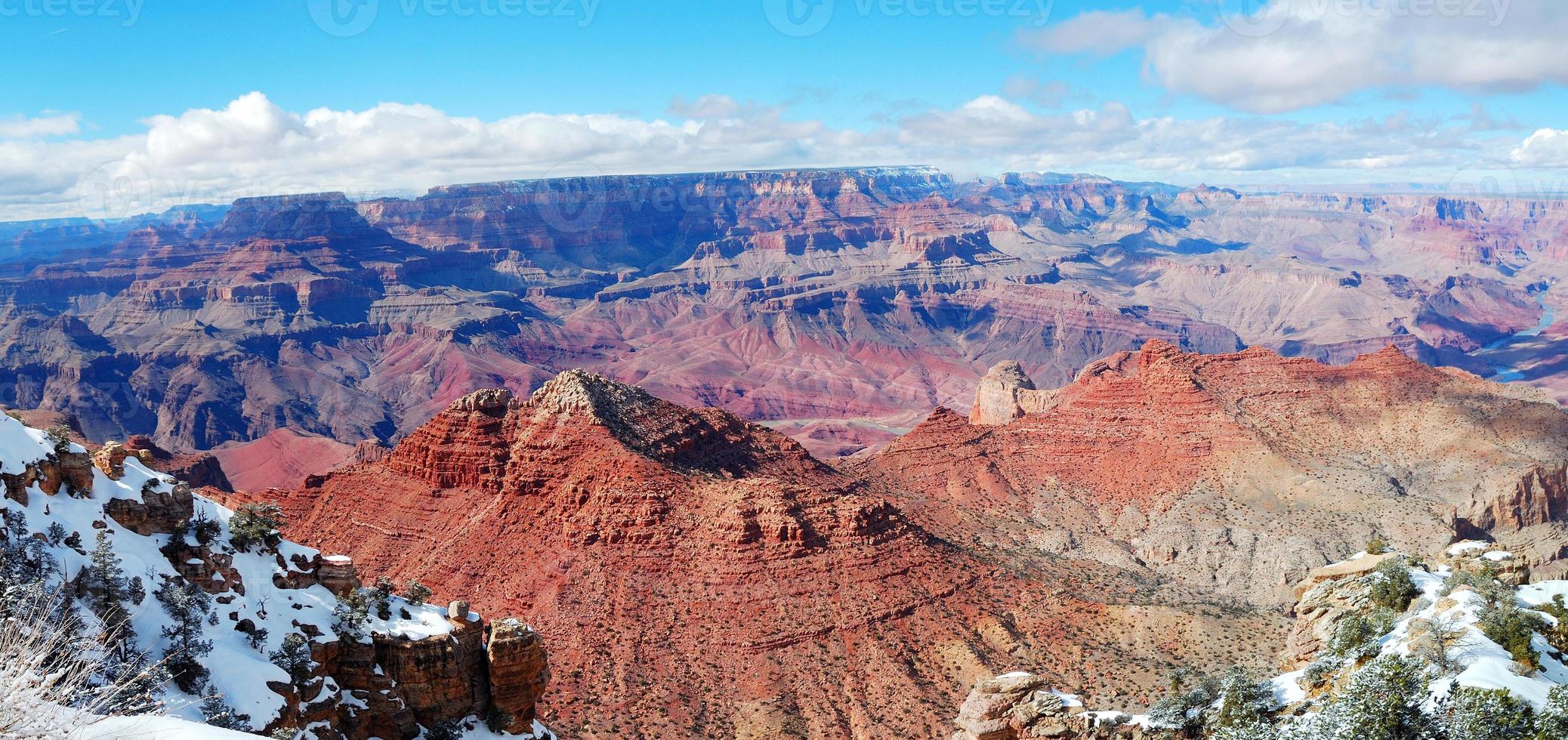 Grand Canyon panorama view in winter with snow photo