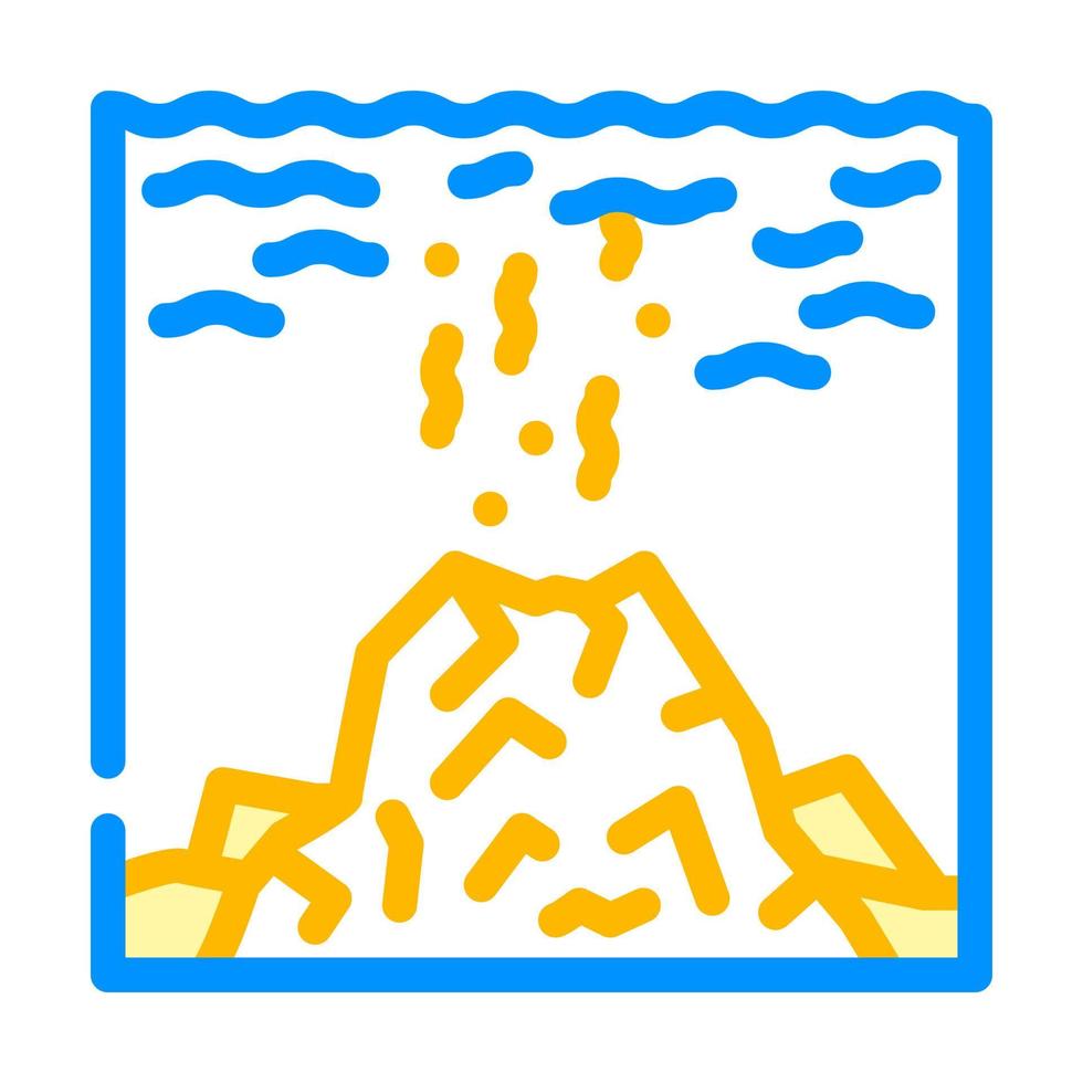 volcano under water color icon vector illustration