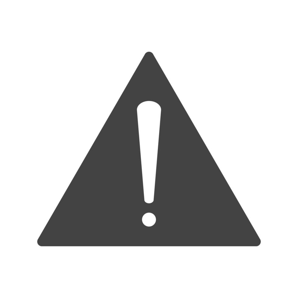 Warning Glyph Black Icon vector