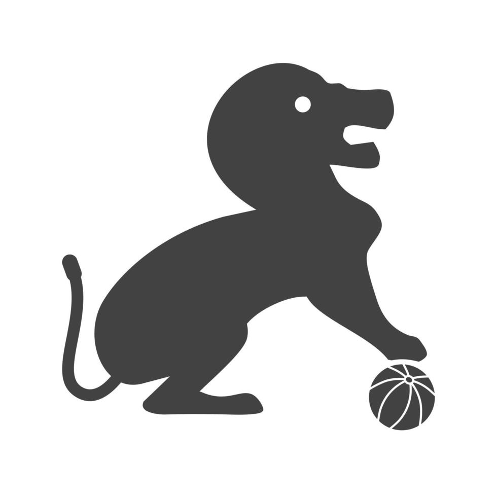 Lion Performing Glyph Black Icon vector