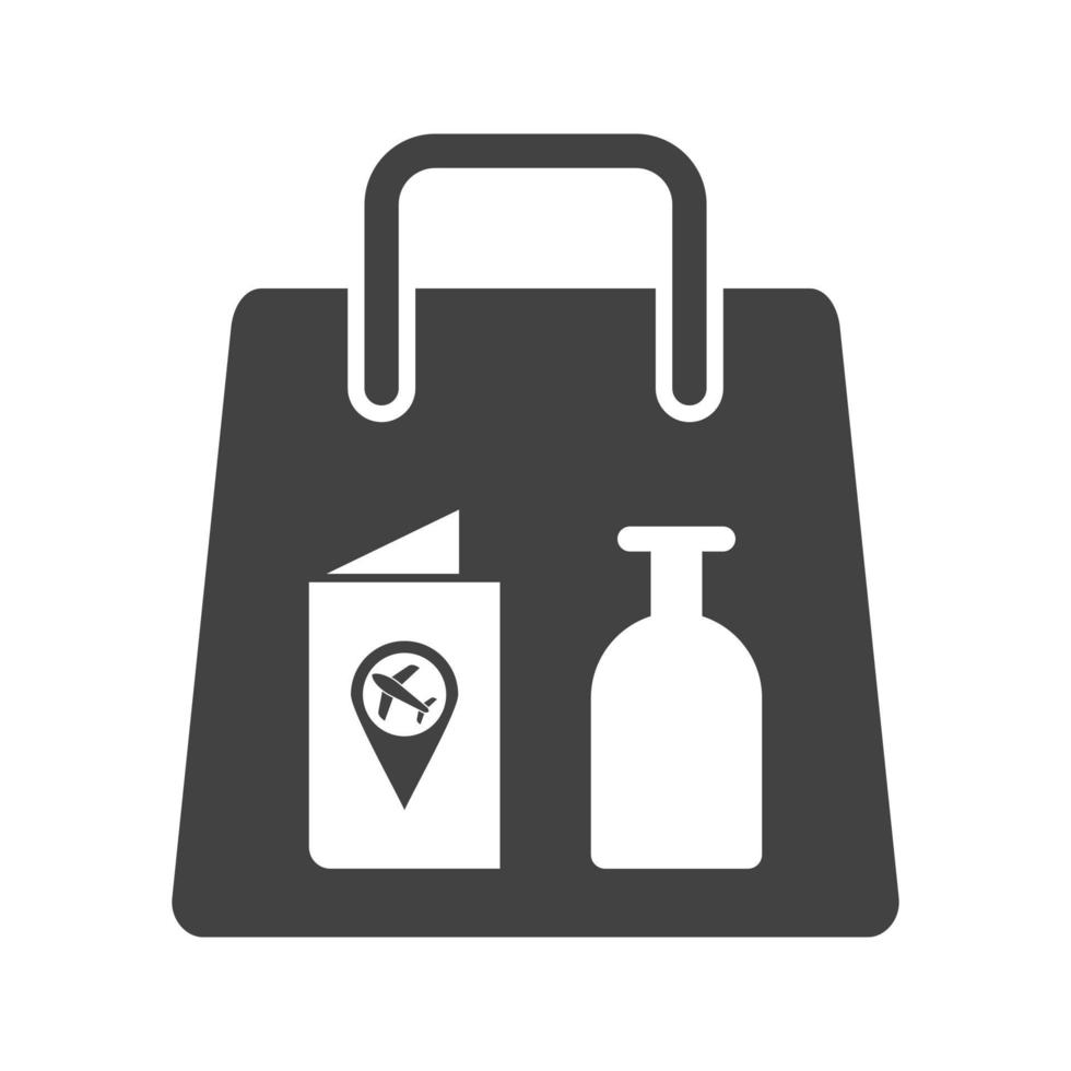 Items in a Bag Glyph Black Icon vector