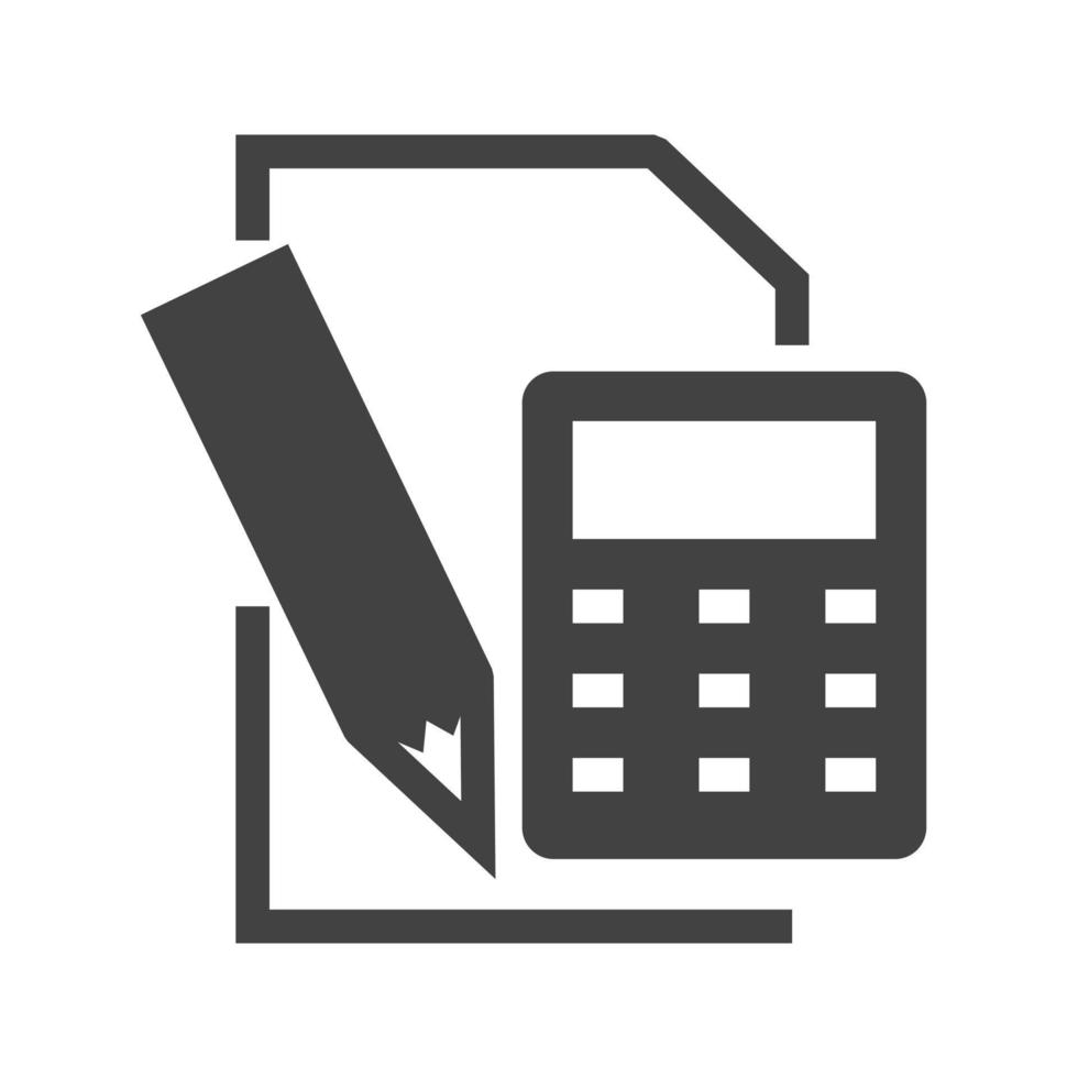 Calculations Glyph Black Icon vector