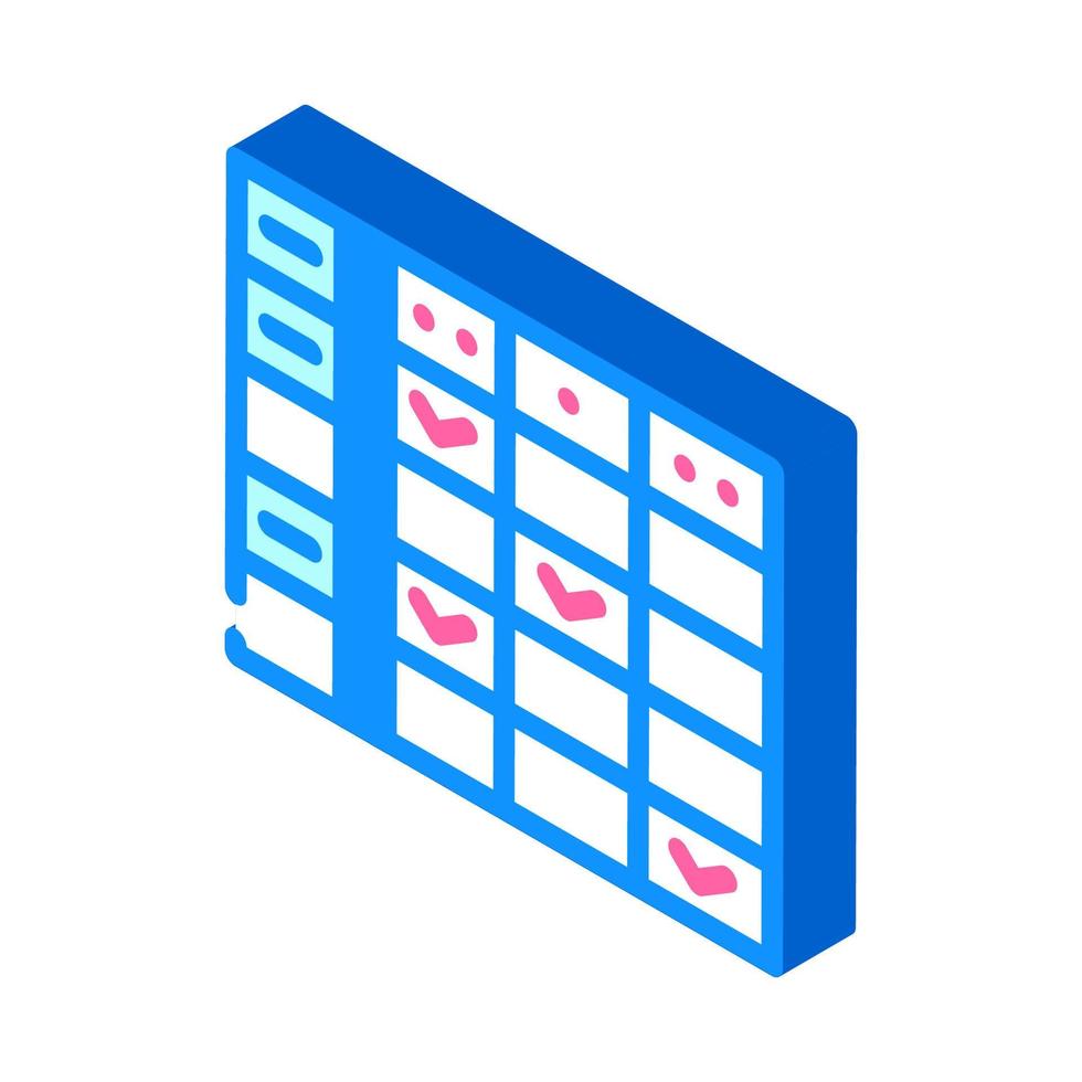 color de ilustración de vector de icono isométrico de calendario de clase