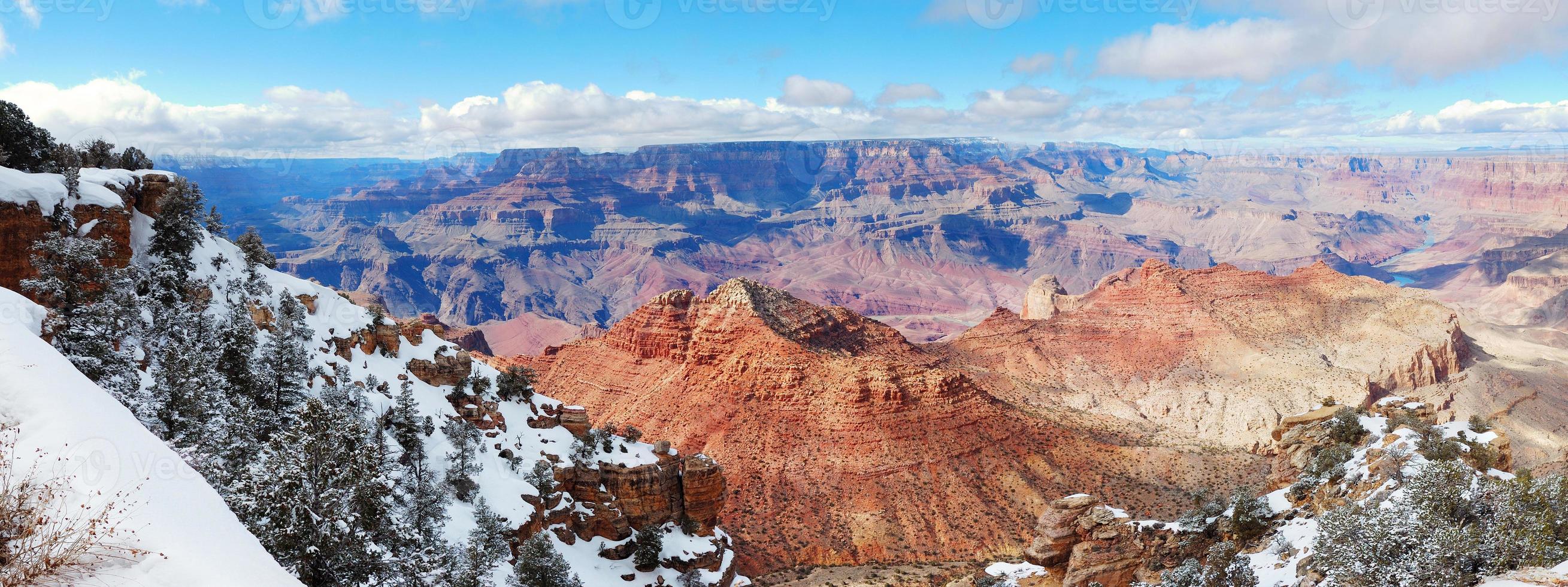 Grand Canyon panorama view in winter with snow photo