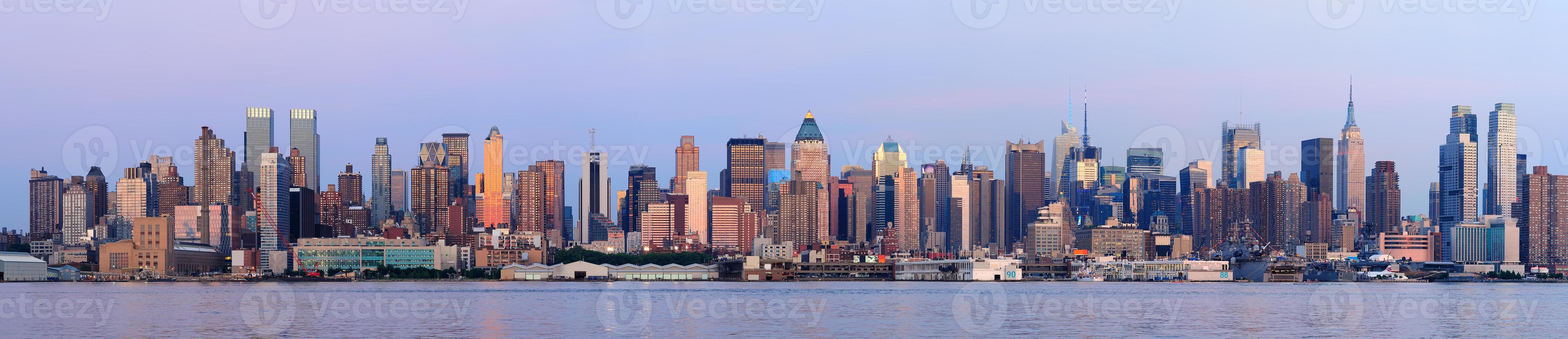 Urban City skyline panorama at dusk photo