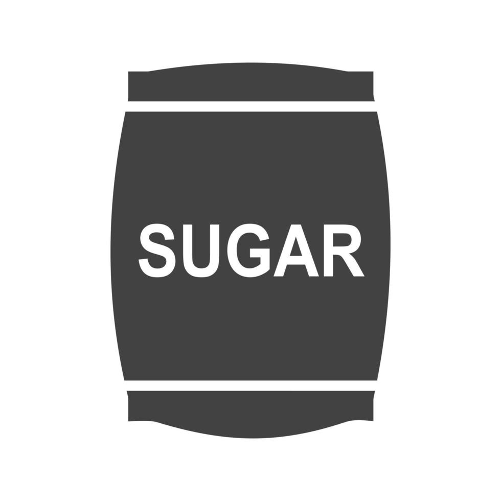 bolsa de azúcar glifo icono negro vector