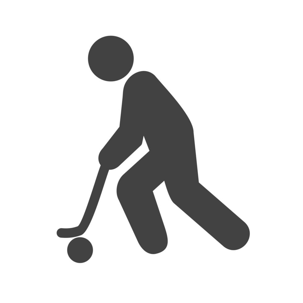 Hockey Player Glyph Black Icon vector