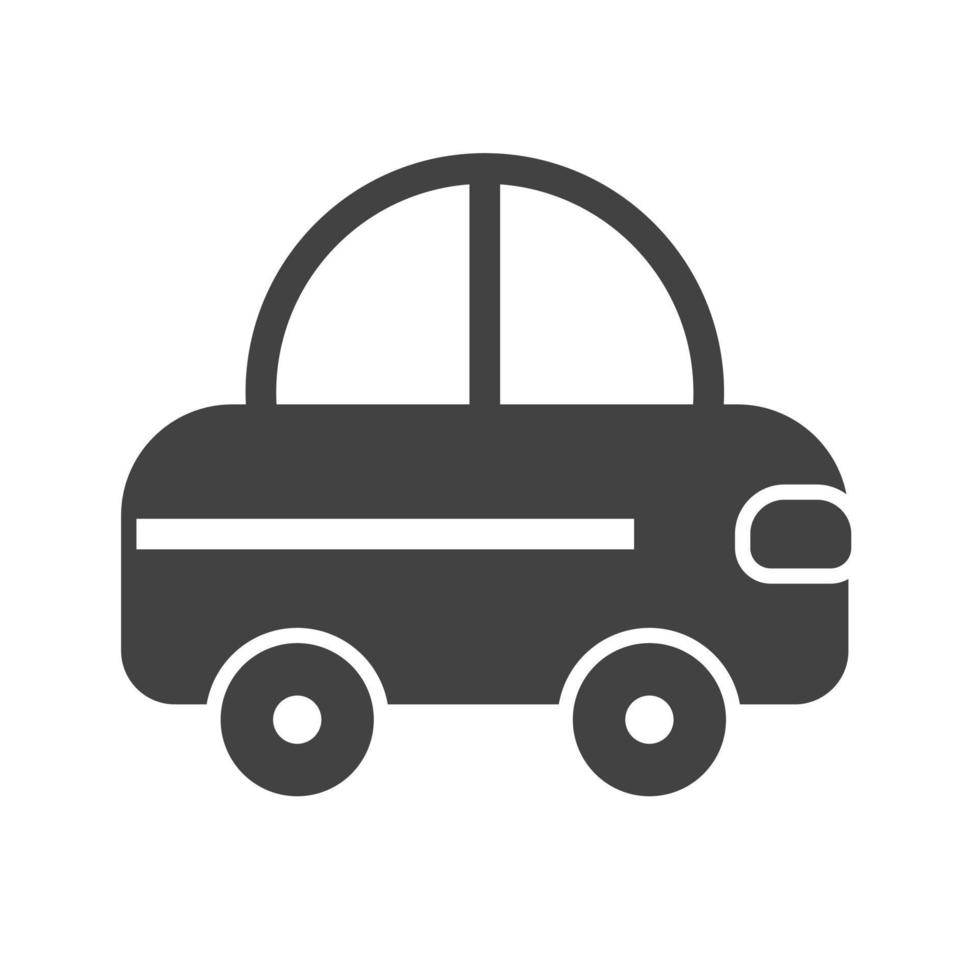 icono de glifo de coche de juguete negro vector