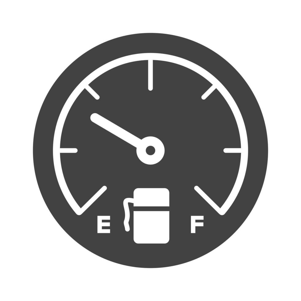 consumo de combustible glifo icono negro vector