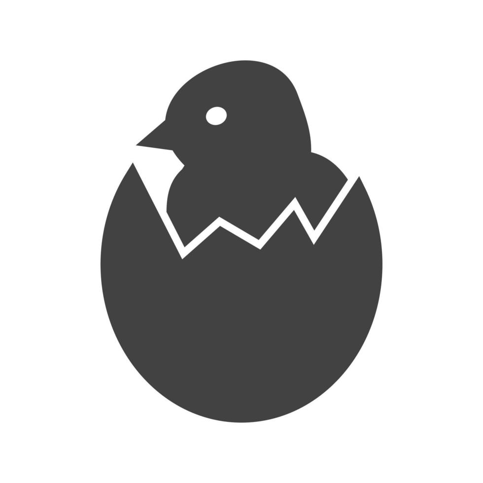 Hatched Egg Glyph Black Icon vector