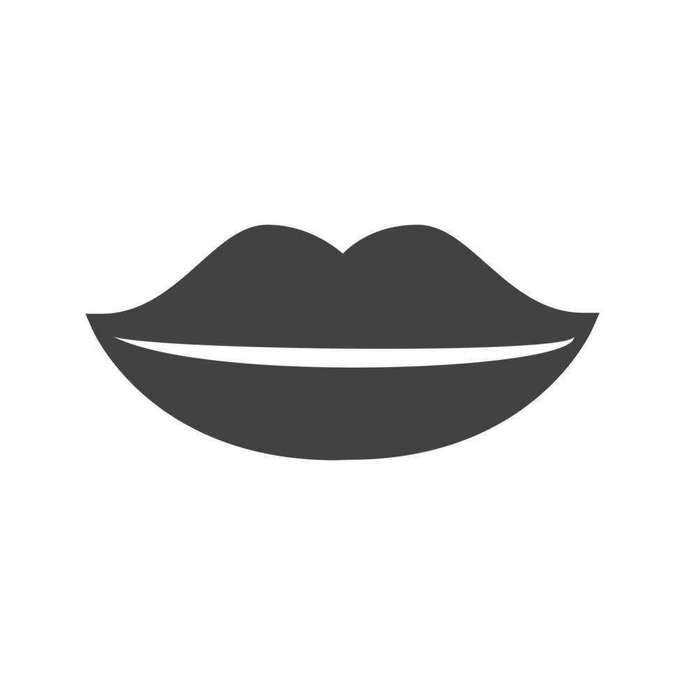 labios glifo icono negro vector