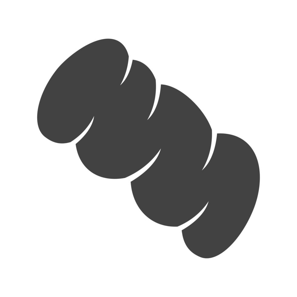 Braided Bread Glyph Black Icon vector