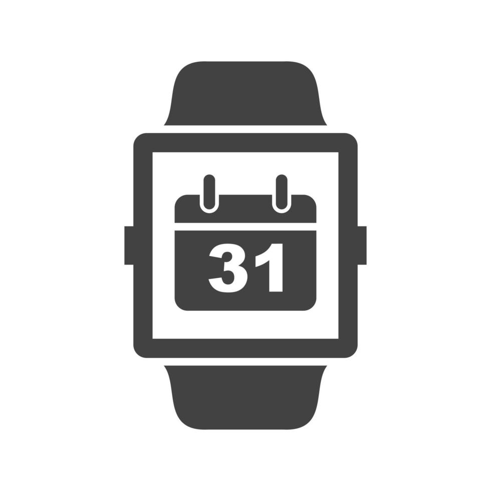 Calendar App Glyph Black Icon vector