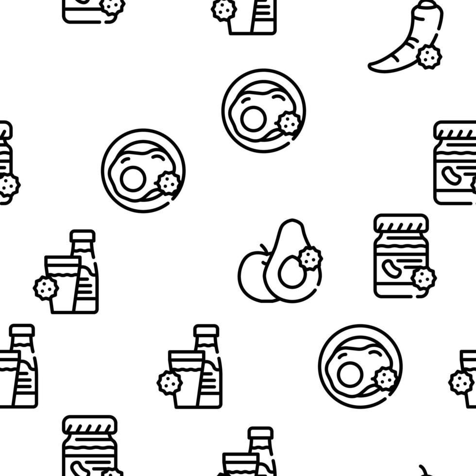 Allergy On Products Vector Seamless Pattern