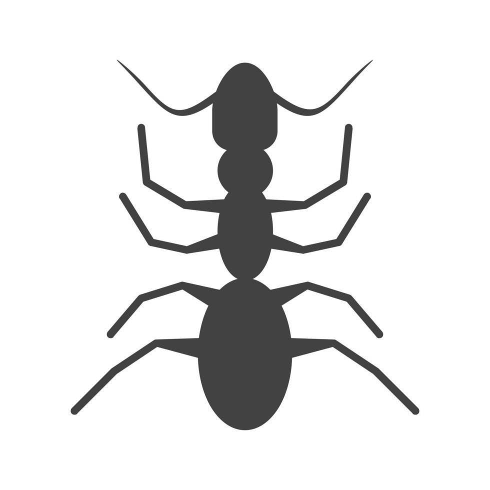 icono negro de glifo de hormiga vector