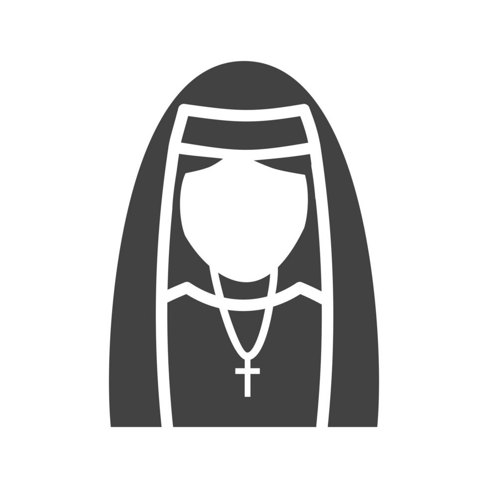 Lady in Nun Dress Glyph Black Icon vector