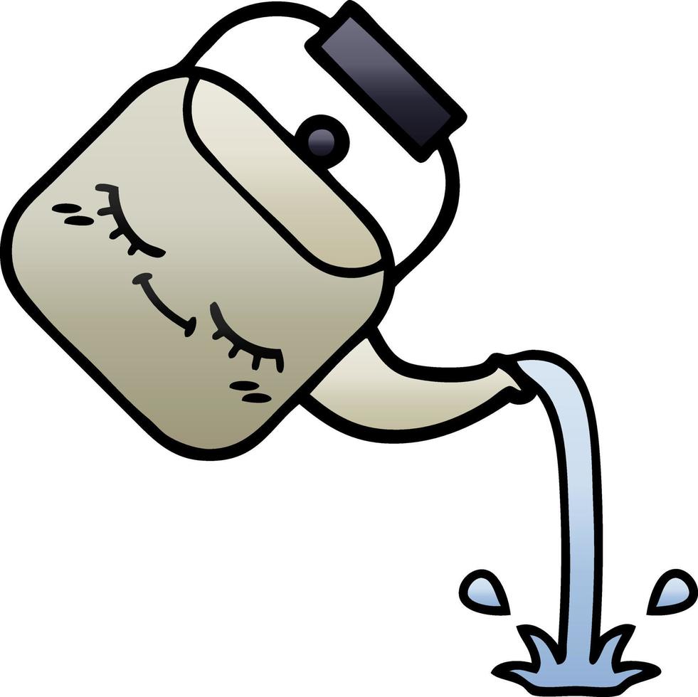 gradient shaded cartoon pouring kettle vector