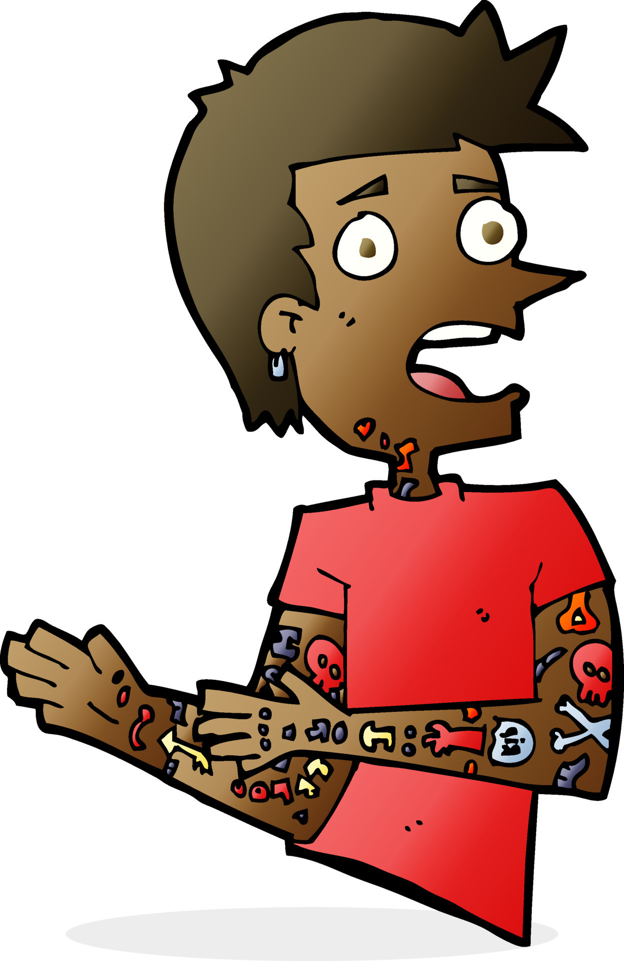cartoon man with tattoos 8311717 Vector Art at Vecteezy