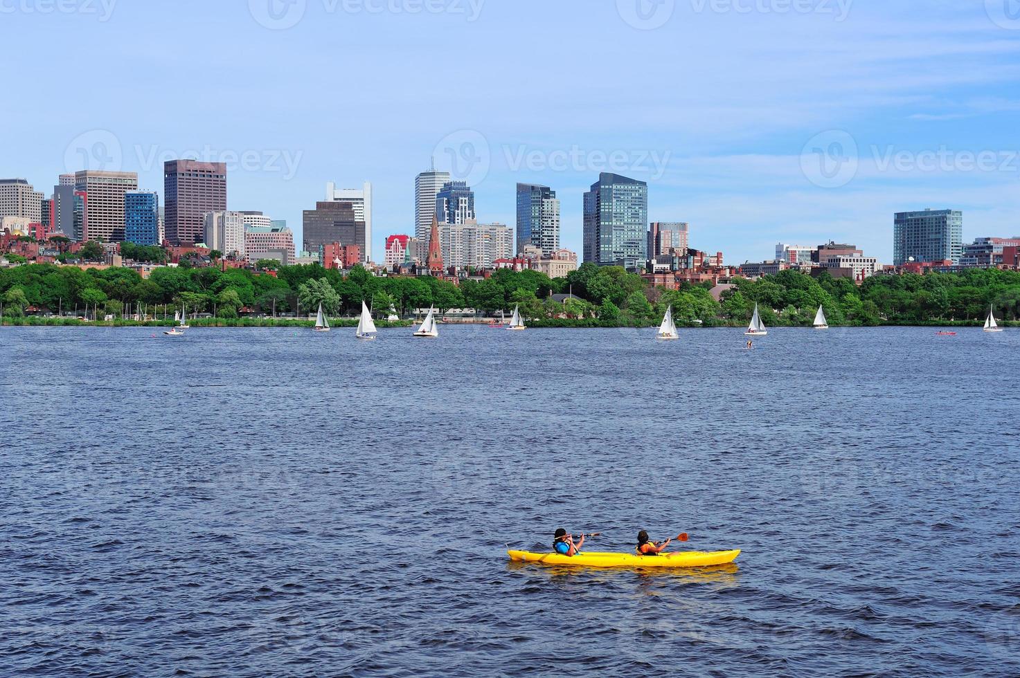 Charles river with Boston skyline photo