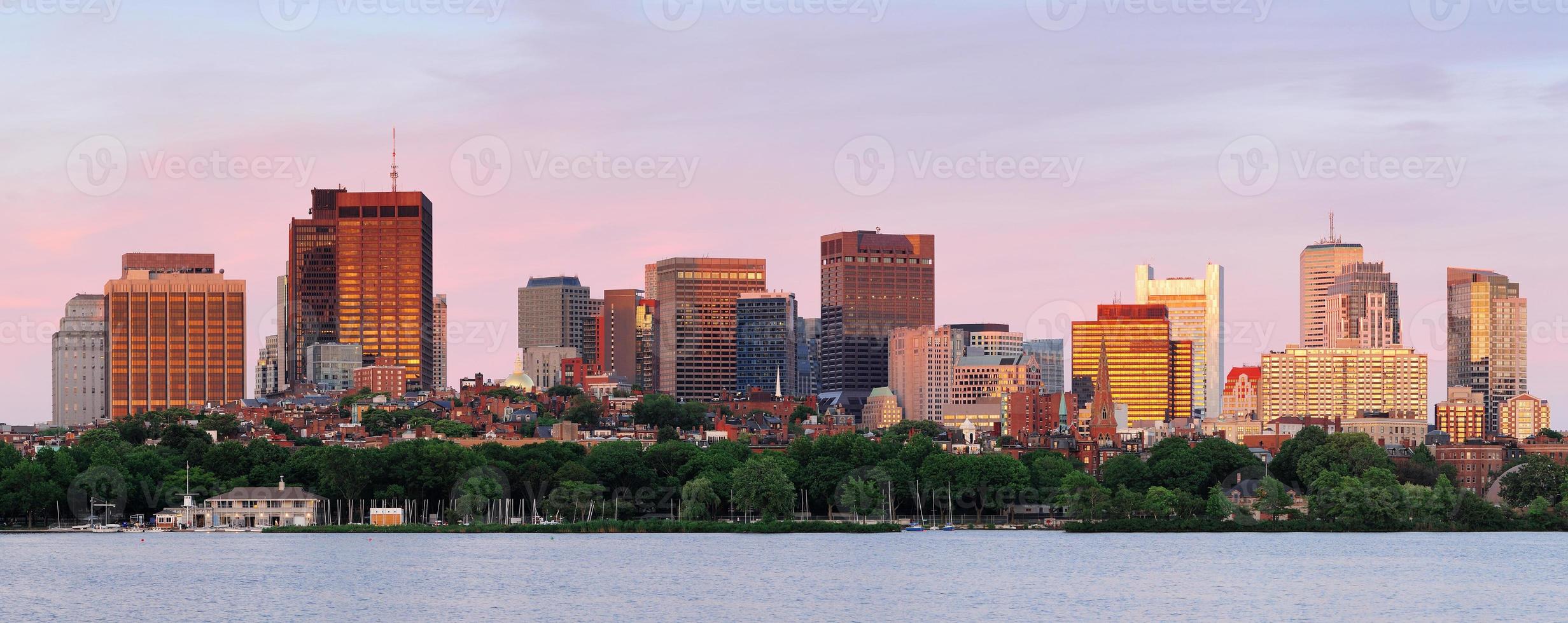 panorama del paisaje urbano de boston foto
