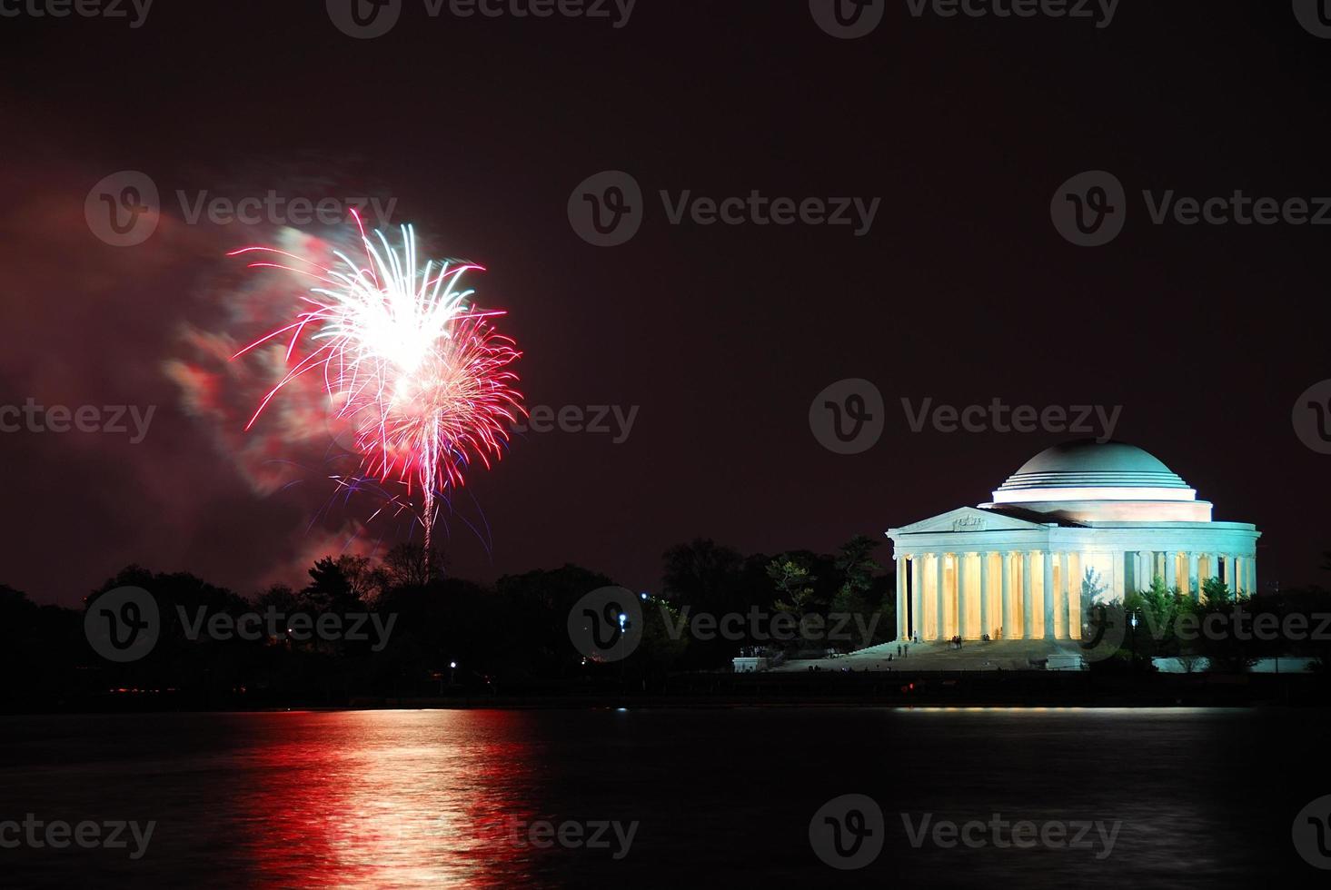 Jefferson Memorial with fireworks, Washington DC photo