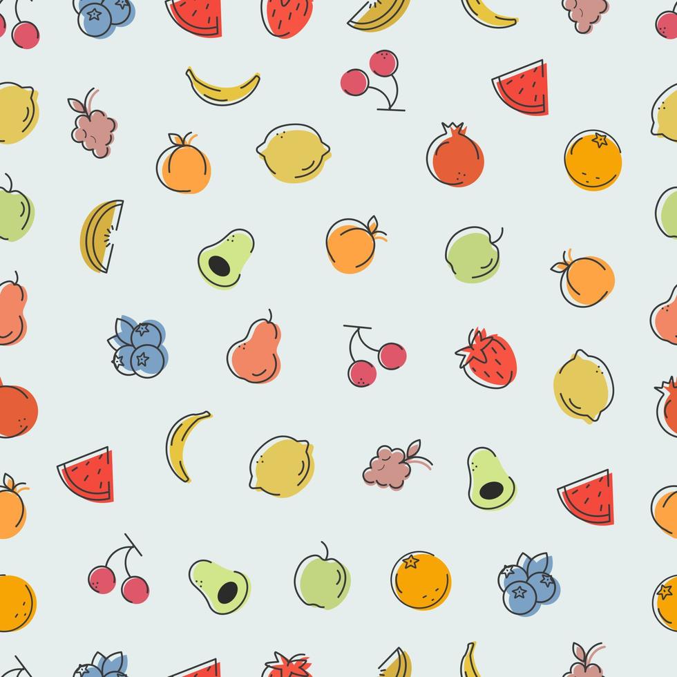 Seamless background with fruits vector