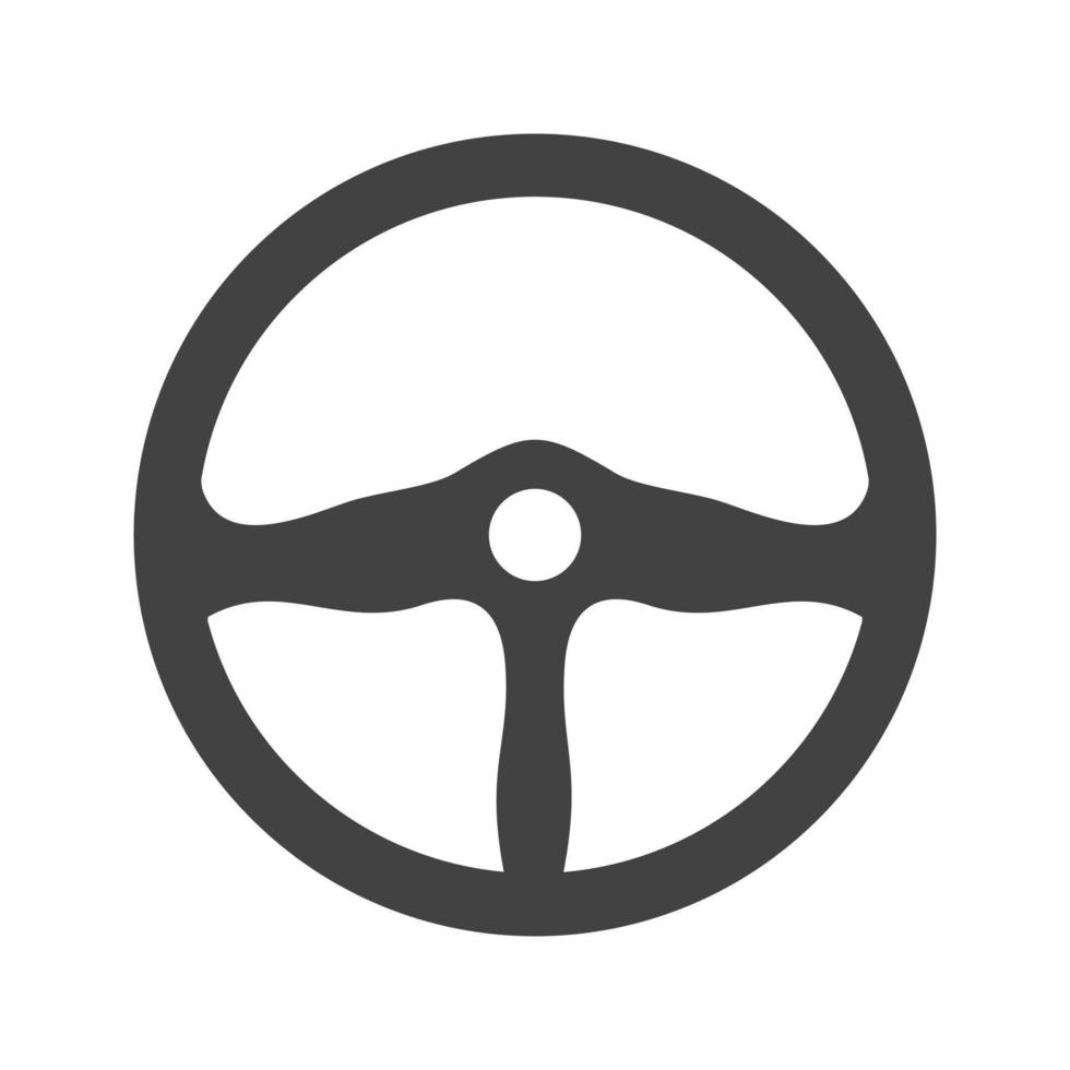 Car Steering Glyph Black Icon vector