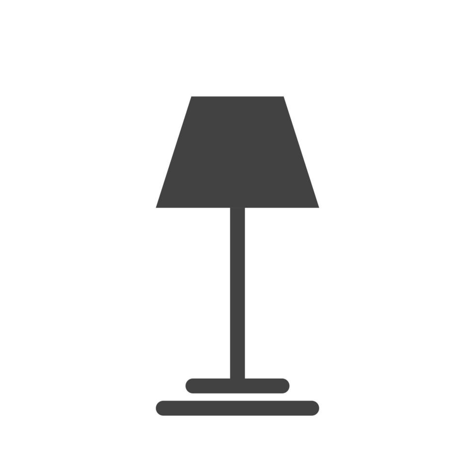 lámpara glifo icono negro vector