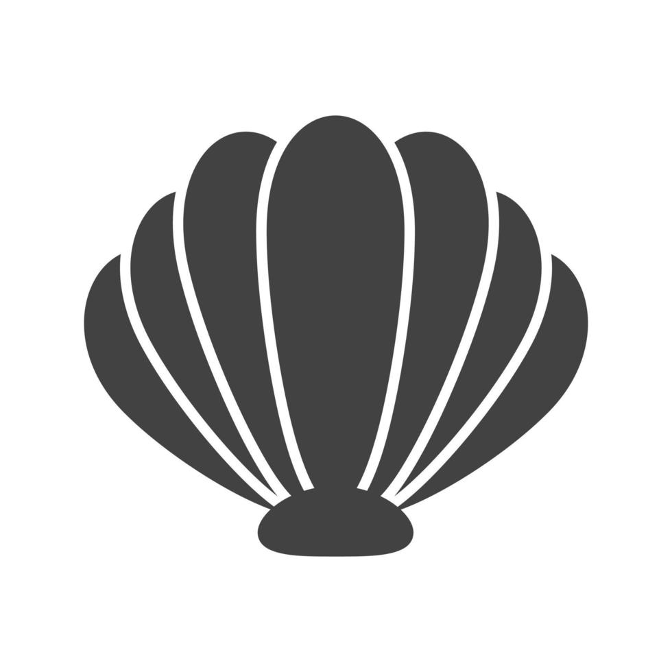 Sea Shell Glyph Black Icon vector