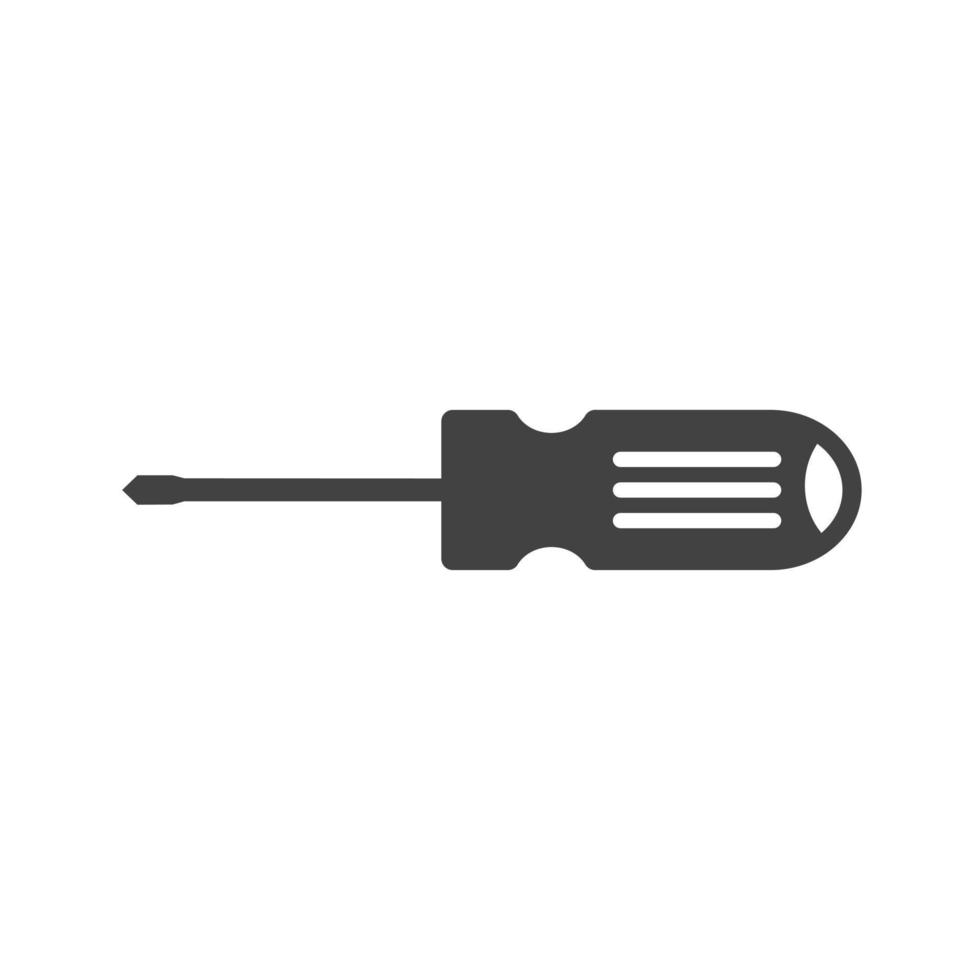 Screw Driver Glyph Black Icon vector