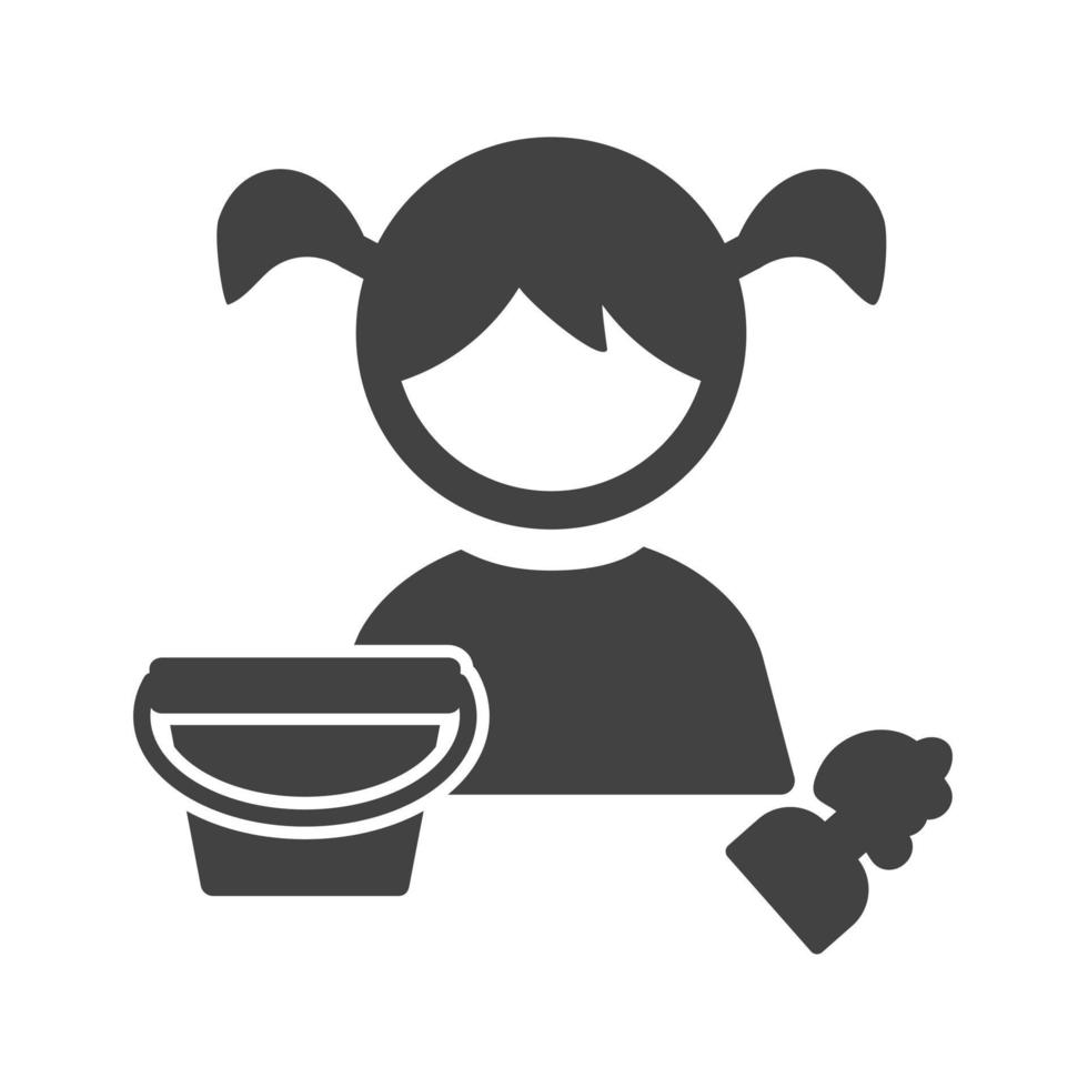 Playing with Sand Glyph Black Icon vector