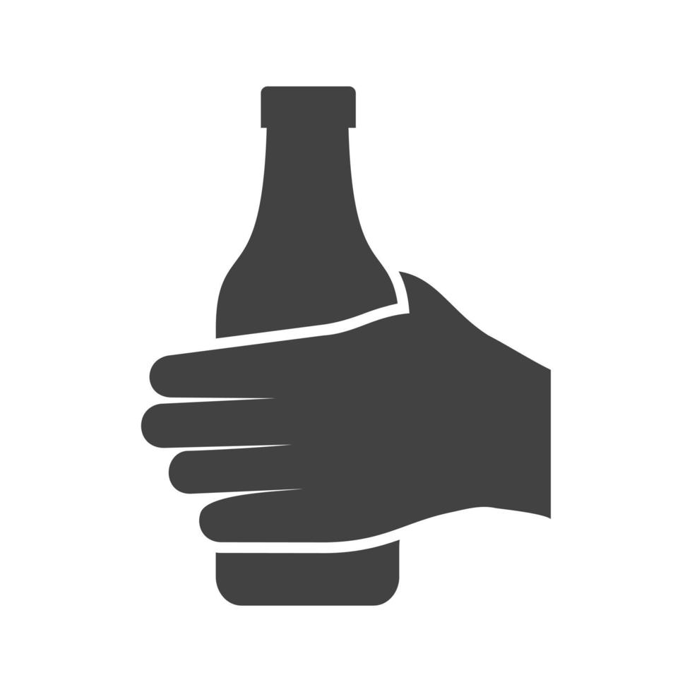 Holding Bottle Glyph Black Icon vector