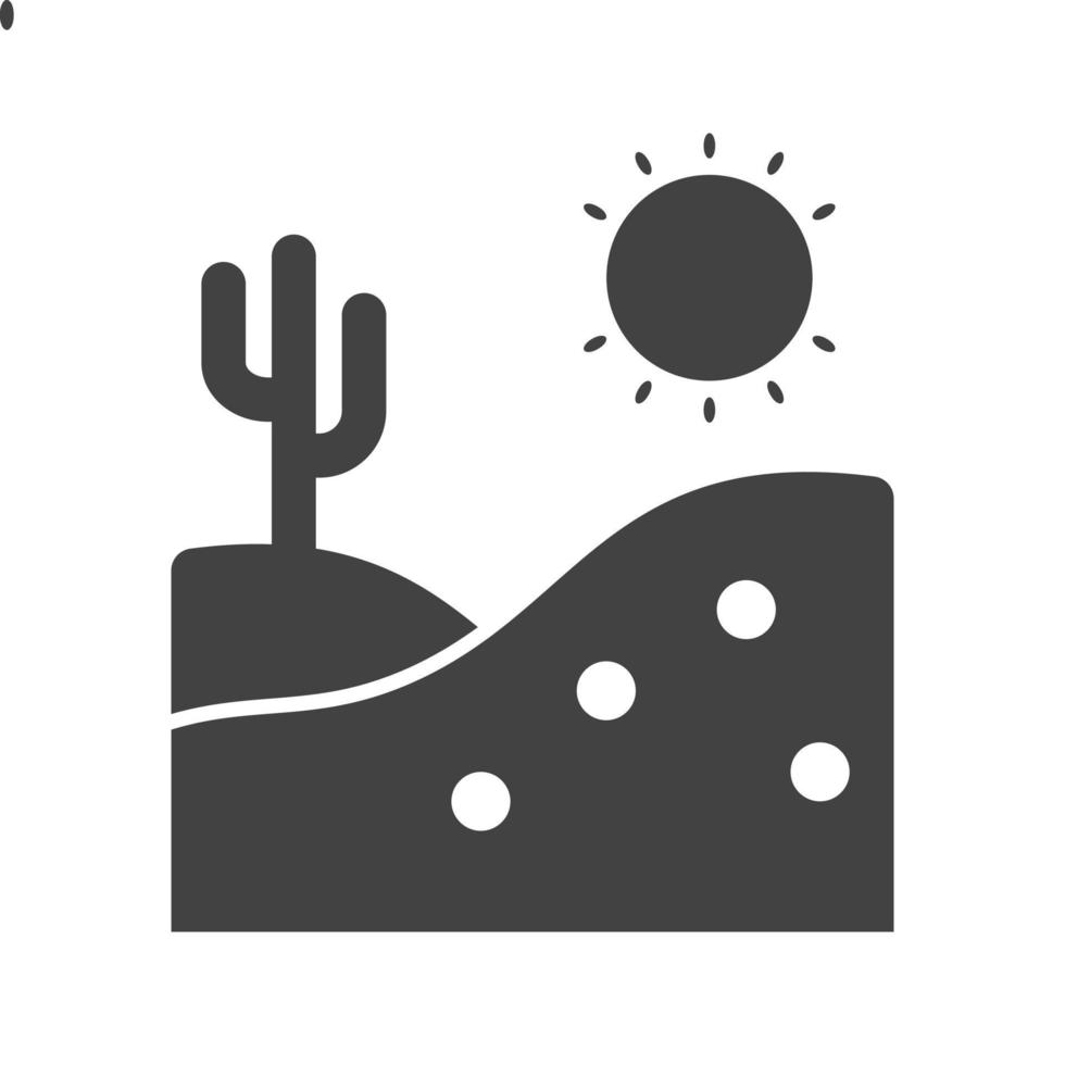 icono negro del glifo del desierto vector