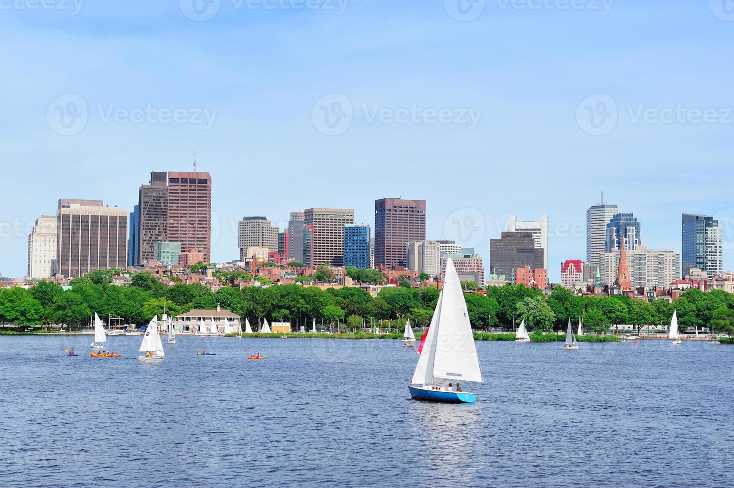 Charles river with Boston skyline photo