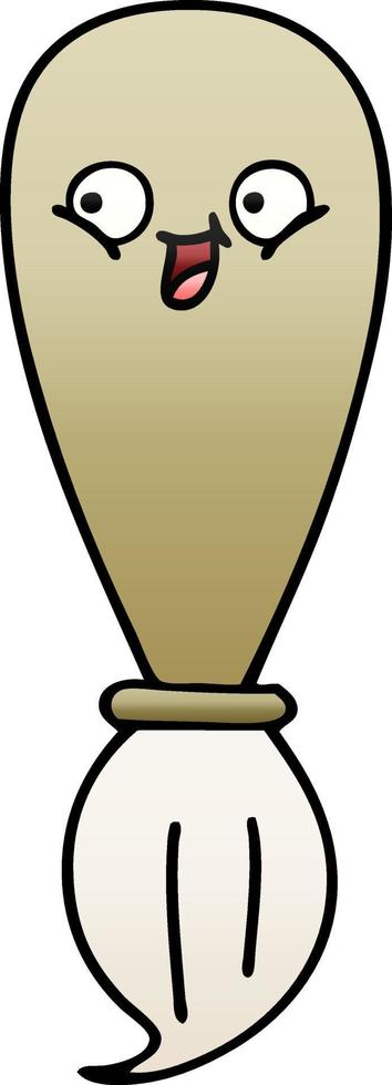 gradient shaded cartoon paint brush vector