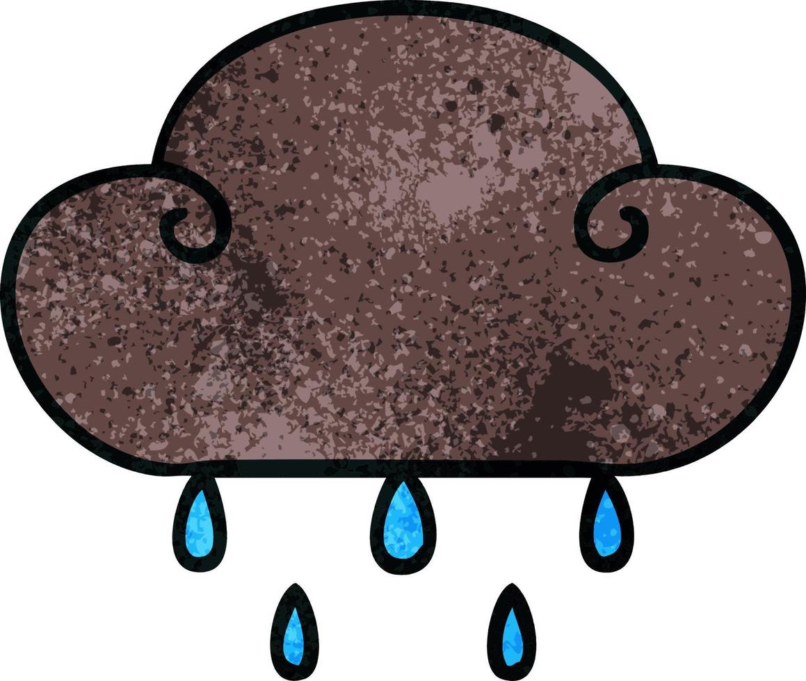 quirky hand drawn cartoon rain cloud vector