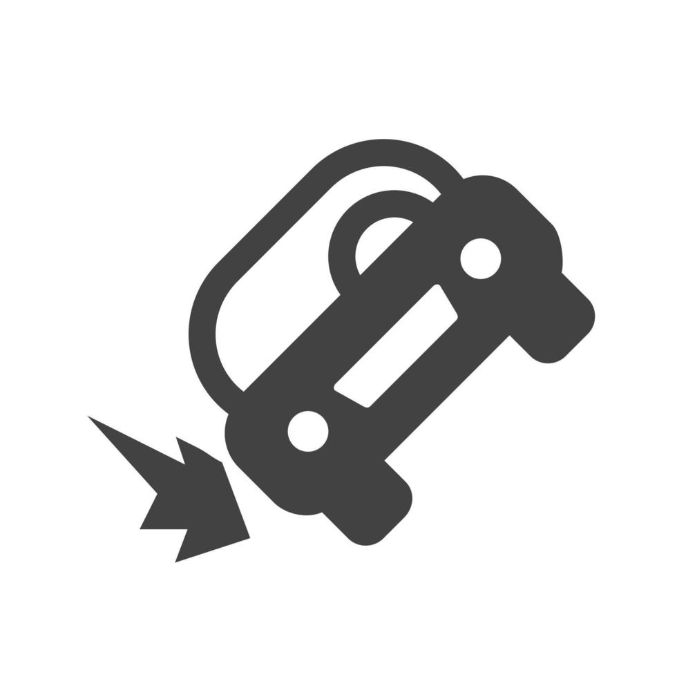 Accident Glyph Black Icon vector