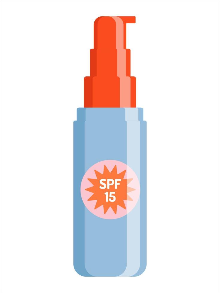 Sunscreen protection lotion with SPF. Summer skin care cosmetic product template. vector