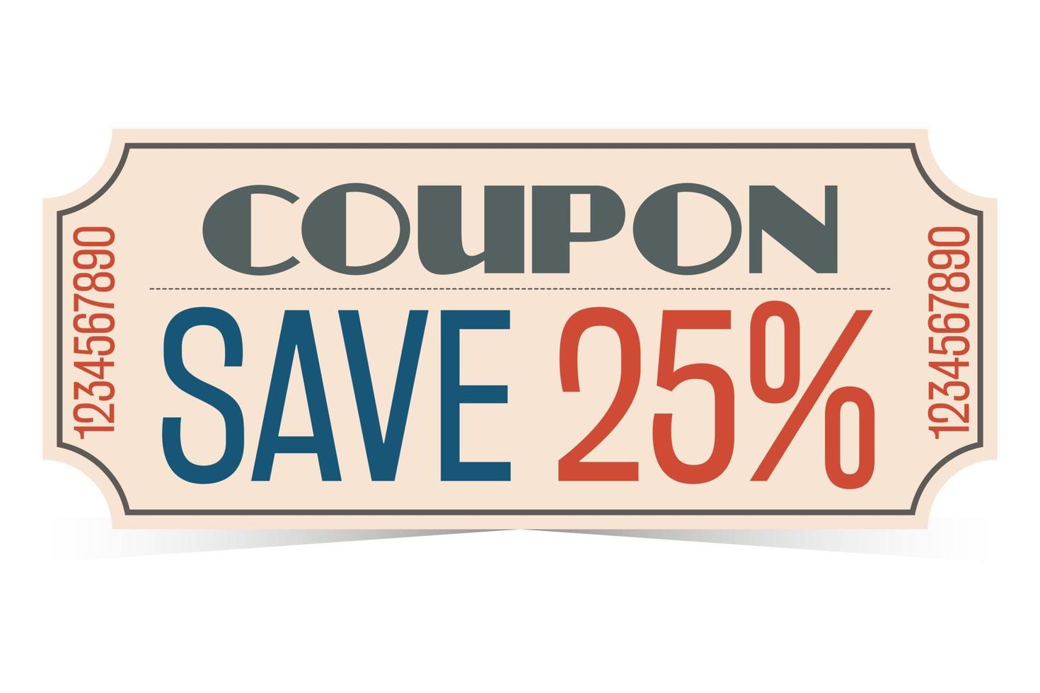 Gift coupon template, promo code to save money. vector