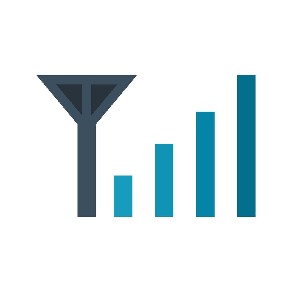 Mobile Signal Strength Flat Multicolor Icon vector