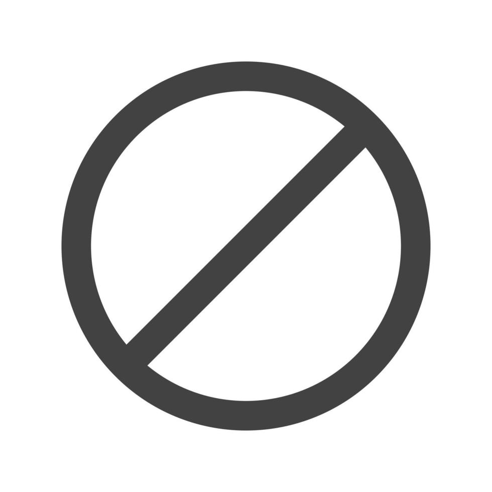 Prohibited Glyph Black Icon vector