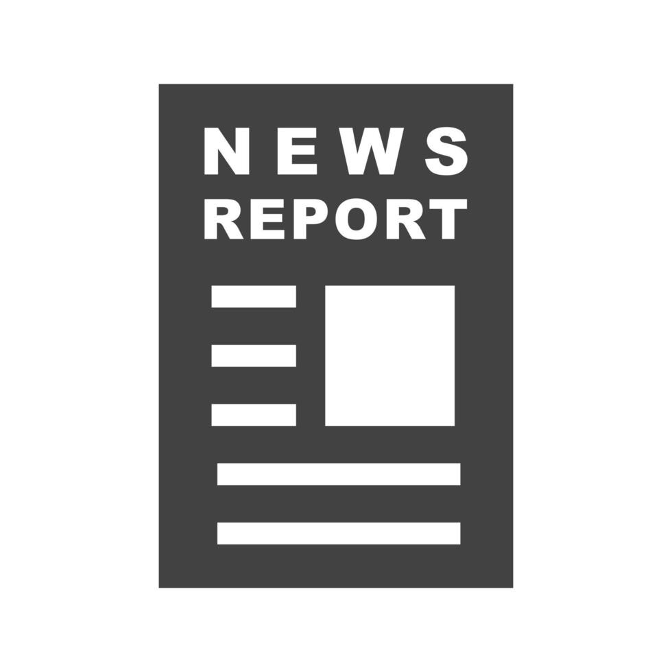 News Report Glyph Black Icon vector
