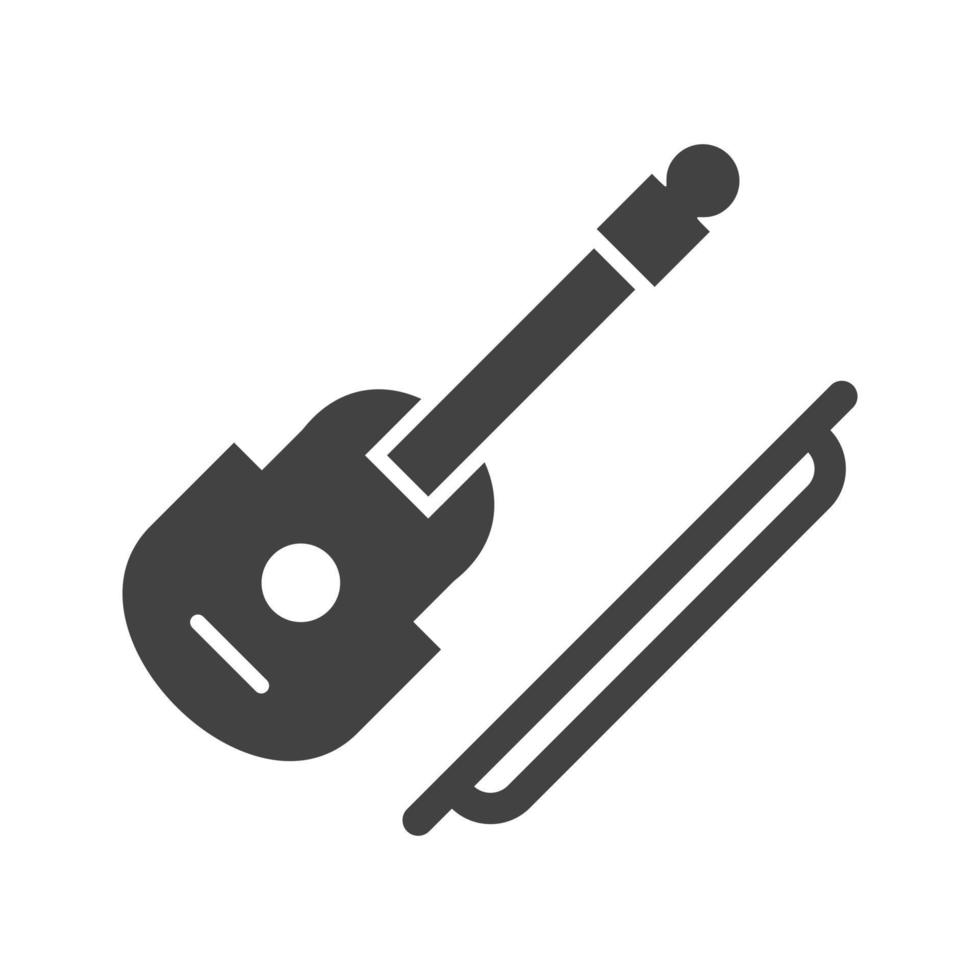 Violin Glyph Black Icon vector