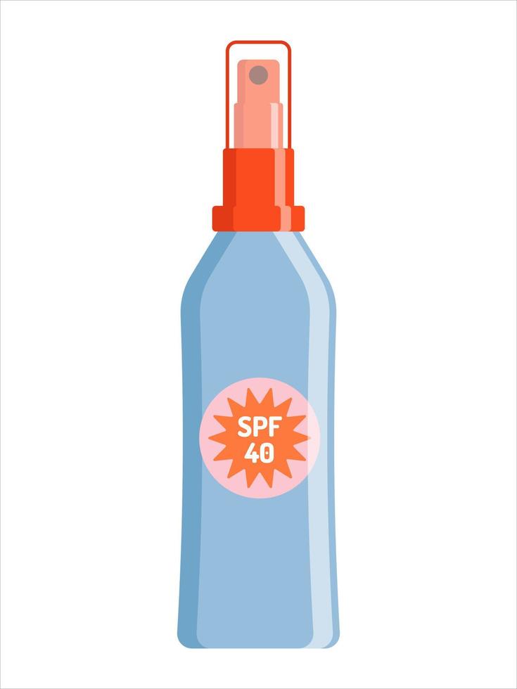 spray protector solar con spf. plantilla de producto cosmético para el cuidado de la piel de verano. vector