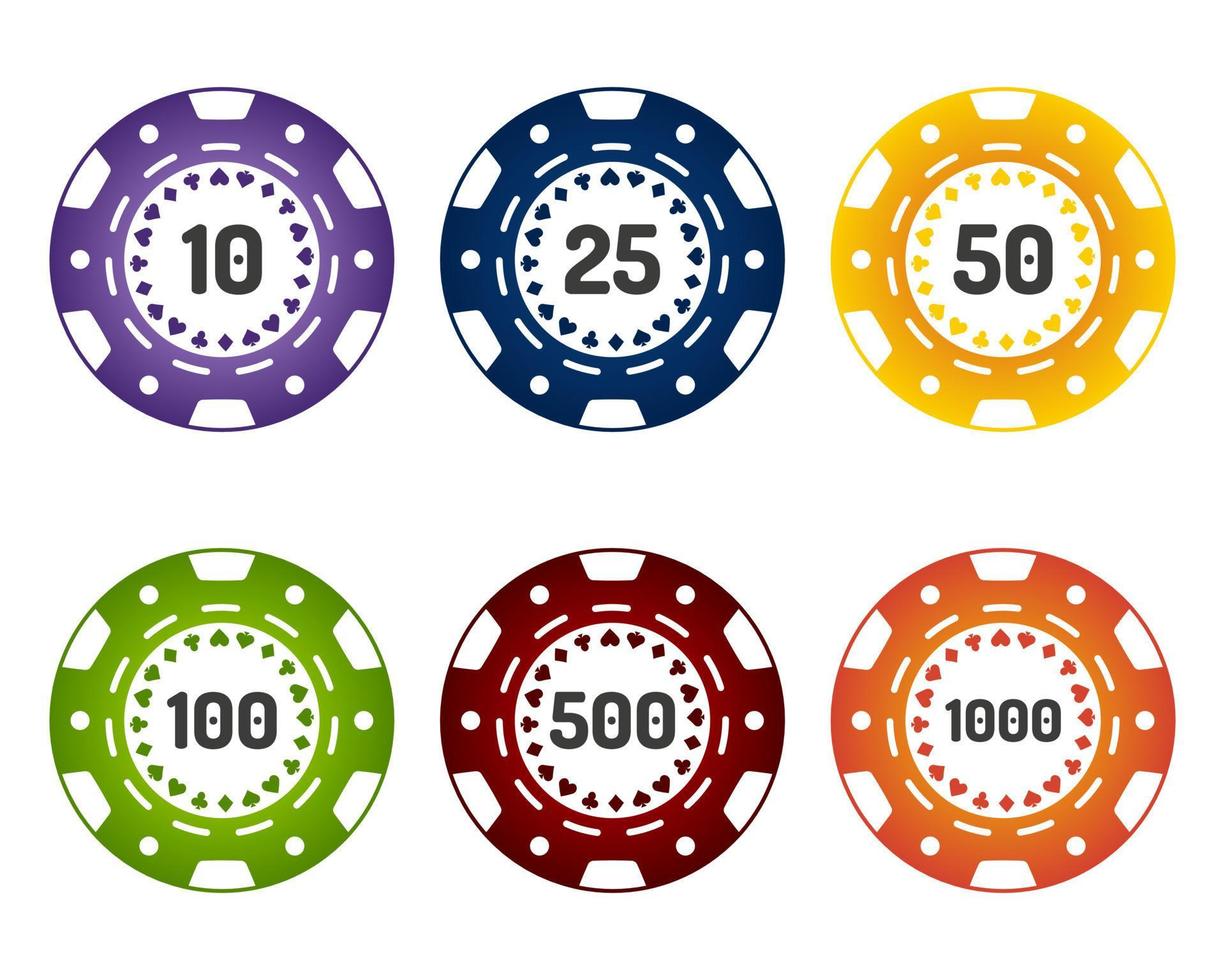 Chips set for casino games. vector